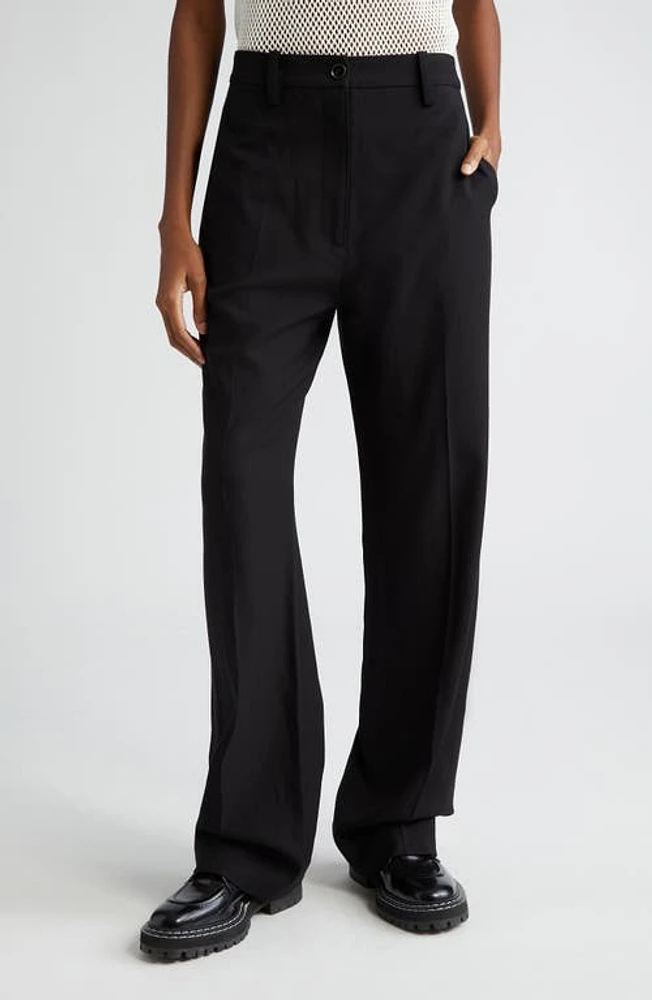 Proenza Schouler Otis Stretch Twill Straight Leg Pants Black at Nordstrom,