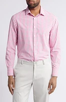 Mizzen+Main Leeward Trim Fit Check Performance Button-Up Shirt Rose Madison at Nordstrom,