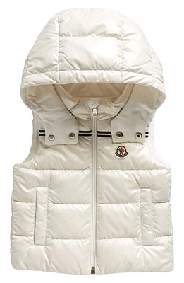 Moncler Kids' Peter Hooded Down Vest in White at Nordstrom, Size 9-12M