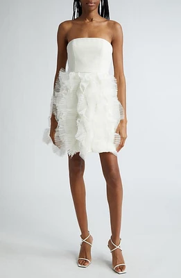 Cinq à Sept Ryan Ruffle Strapless Dress Ivory at Nordstrom,