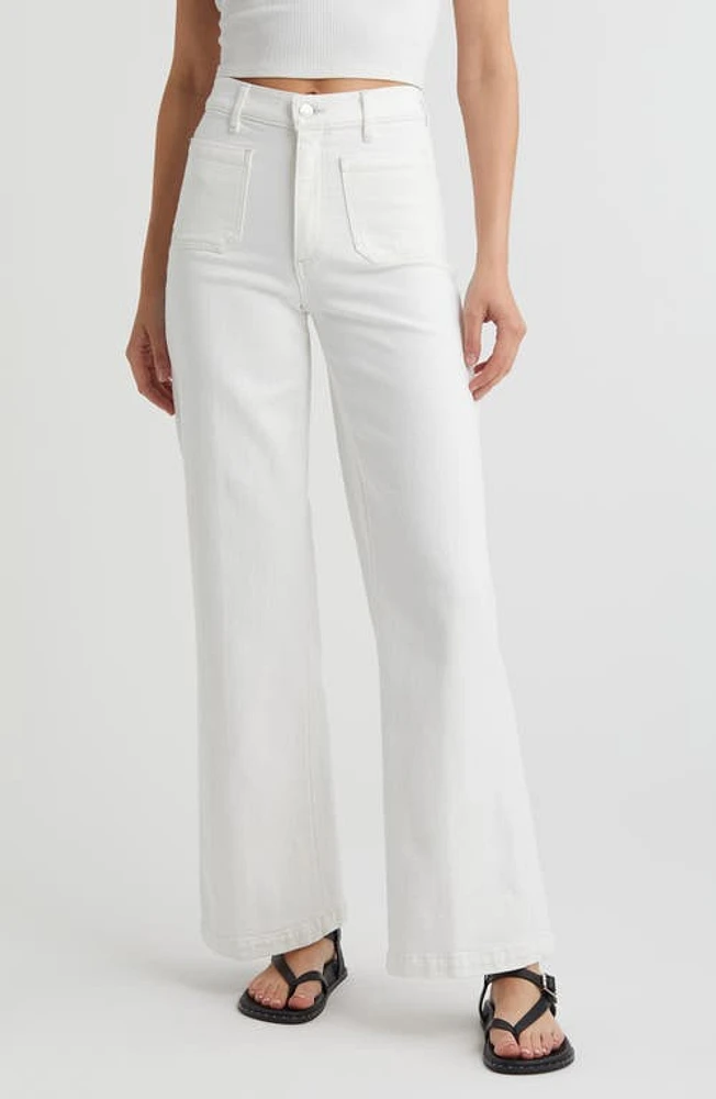 Le Jean Virginia Wide Leg Jeans in White at Nordstrom, Size 28