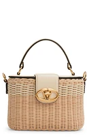 Valentino Garavani VLOGO Woven Rattan Vanity Case Handbag in Zlz Naturale-Ivory/Ivory at Nordstrom