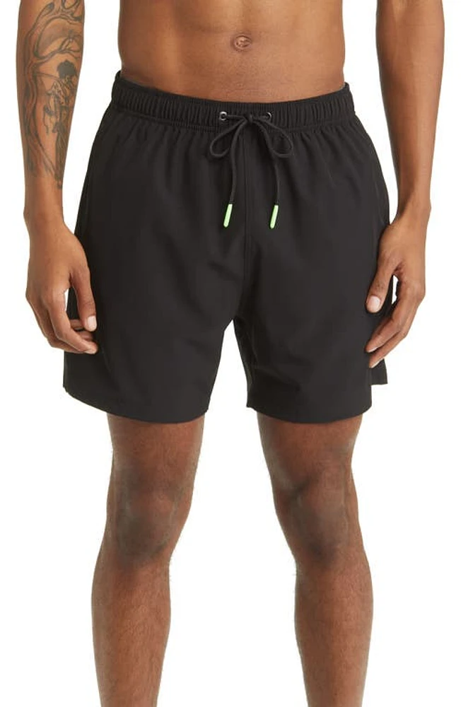 Boardies Black Neon Green Hybrid Shorts at Nordstrom,