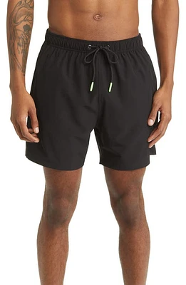 Boardies Black Neon Green Hybrid Shorts at Nordstrom,