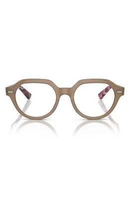 Ray-Ban 51mm Gina Square Optical Glasses in Turtledove at Nordstrom