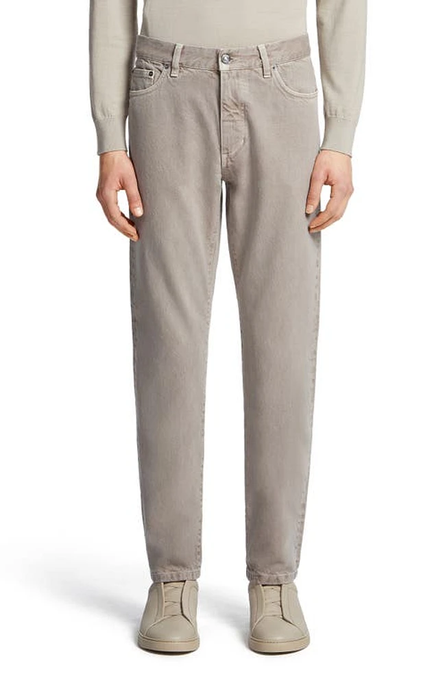 ZEGNA Stonewash City Fit Jeans Beige at Nordstrom,