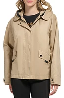 Karl Lagerfeld Paris Short Topper Jacket with Removable Lining Khaki at Nordstrom,