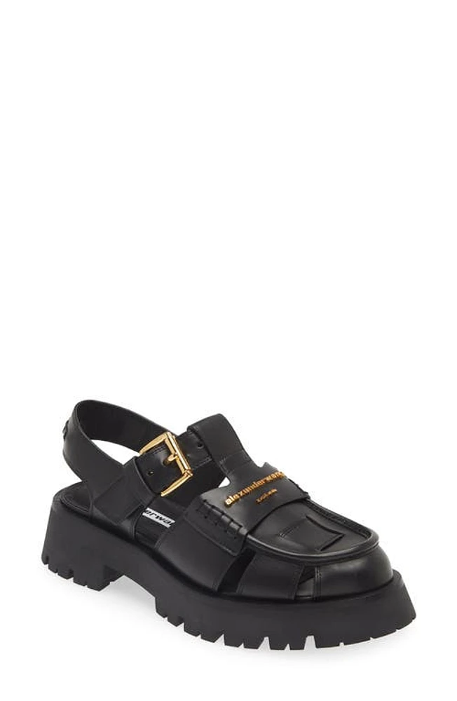 Alexander Wang Carter Platform Fisherman Sandal Black at Nordstrom,