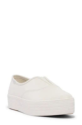 Keds Point Platform Slip-On Sneaker White Leather at Nordstrom,