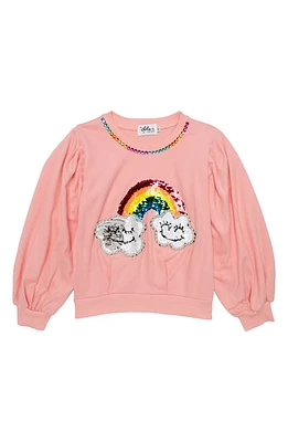 Lola & the Boys Kids' Embellished Balloon Sleeve Cotton Sweatshirt in Pink at Nordstrom, Size 4T