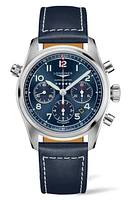 Longines Spirit Automatic Chronograph Leather Strap Watch