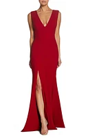 Dress the Population Sandra Plunge Crepe Trumpet Gown at Nordstrom,