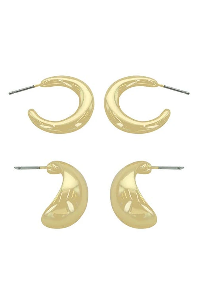 Panacea Set of 2 Hoop Earrings in Gold at Nordstrom