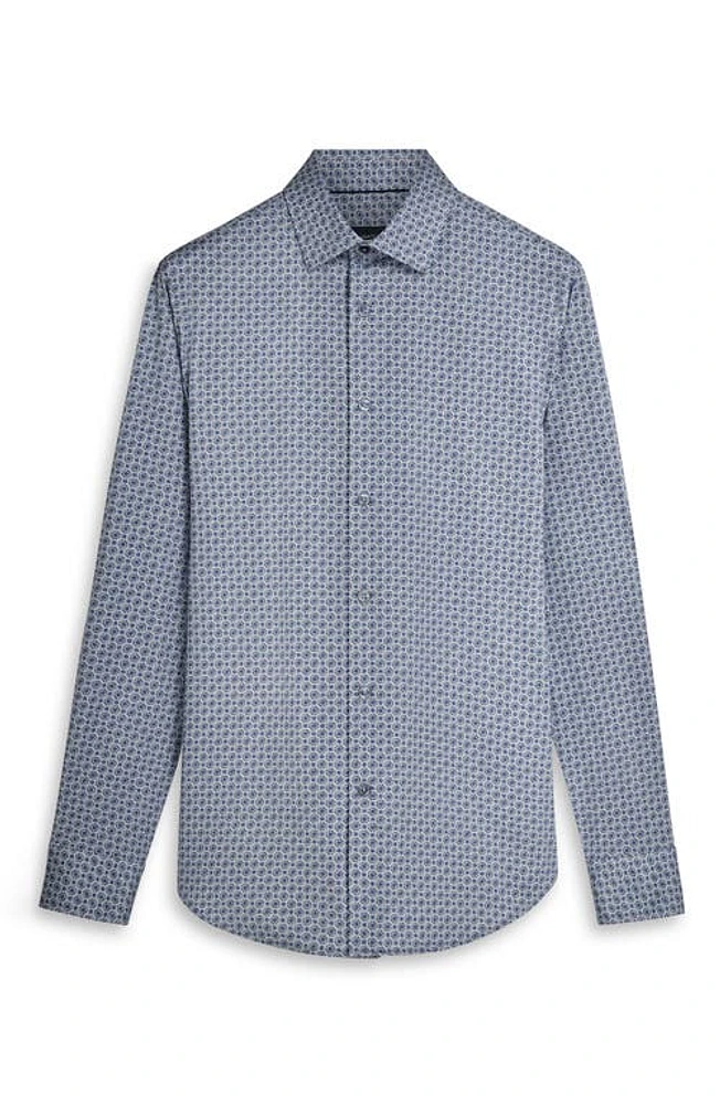 Bugatchi James OoohCotton Mandala Print Button-Up Shirt Peacock at Nordstrom,