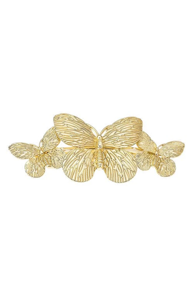 Ettika Textured Butterfly Barrette in Gold at Nordstrom