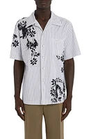 Dolce & Gabbana Floral Stripe Embellished Camp Shirt Variante Abbinata at Nordstrom, Eu