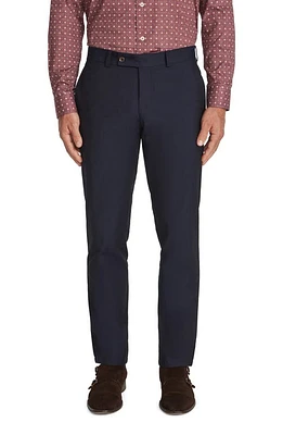 Jack Victor Palmer Stretch Cotton & Wool Pants Navy at Nordstrom,