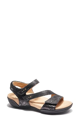 Hälsa Footwear Hälsa Denia Ankle Strap Sandal in Black/Silver at Nordstrom, Size 9.5