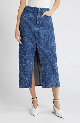 rag & bone Clara Vented Denim Maxi Skirt Midtweed at Nordstrom,