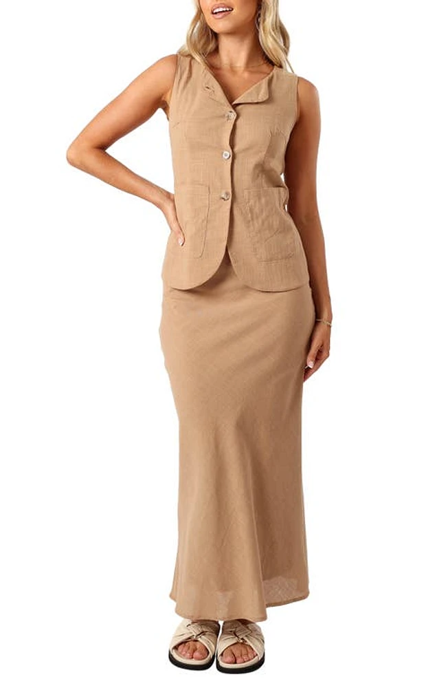 Petal & Pup Peter Cotton Vest Maxi Skirt Set Tan at Nordstrom,