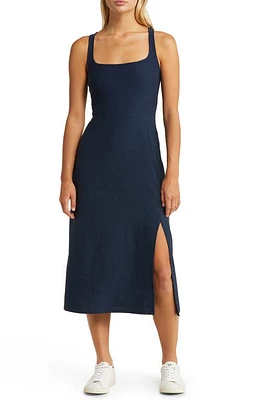 Beyond Yoga Featherweight Getaway Split Hem Midi Dress Nocturnal Navy at Nordstrom,