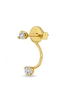 Zoë Chicco Round Diamond Stud Jacket Single Earring in 14K Yellow Gold at Nordstrom