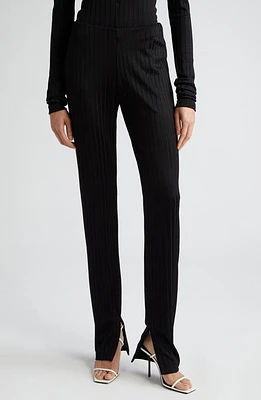 BITE Studios Split Hem Rib Pants Black at Nordstrom,