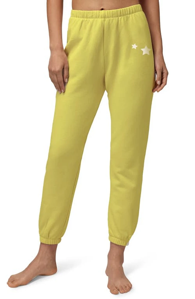 Spiritual Gangster Star Malibu Cotton Sweatpants Chartreuse at Nordstrom,