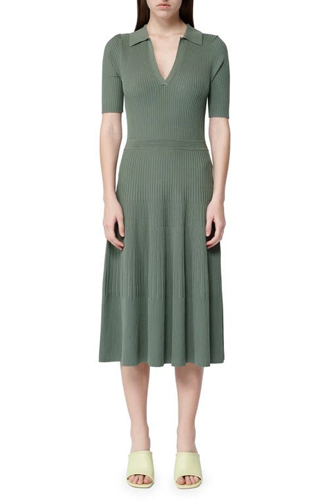 mixed ribbed poplin balloon dress SZ S M ZARA Contrast Ribbed Poplin Puff Balloon Dress Khaki Green 4174/347 NEW