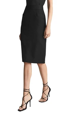 Reiss Haisley Wool Blend Pencil Skirt Black at Nordstrom, Us