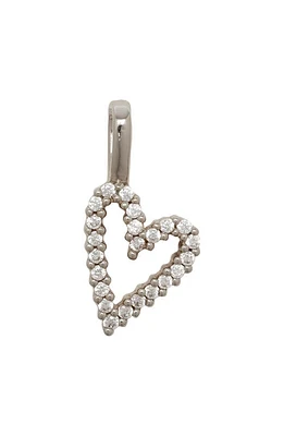 MADE BY MARY Sweetheart Cubic Zirconia Charm Pendant in Silver at Nordstrom