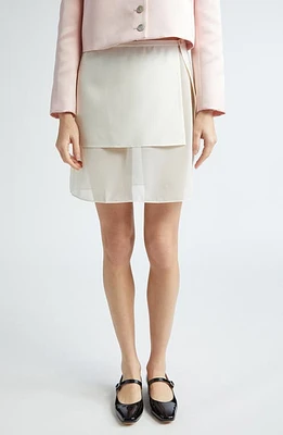 Sandy Liang Tanjiro Layered Miniskirt Bone at Nordstrom,