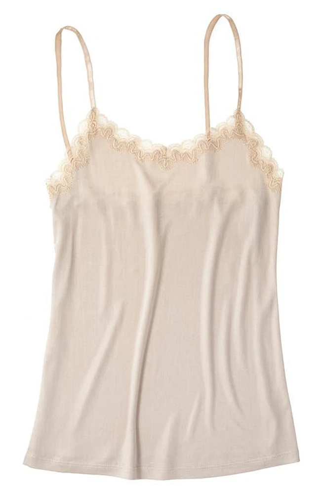 Uwila Warrior Soft Silk Lace Trim Camisole Smoke Grey at Nordstrom,