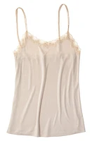 Uwila Warrior Soft Silk Lace Trim Camisole Smoke Grey at Nordstrom,