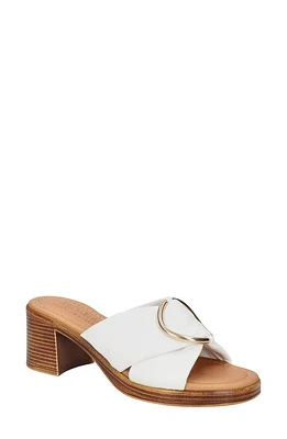 Bella Vita Buckle Slide Sandal White Leather at Nordstrom,