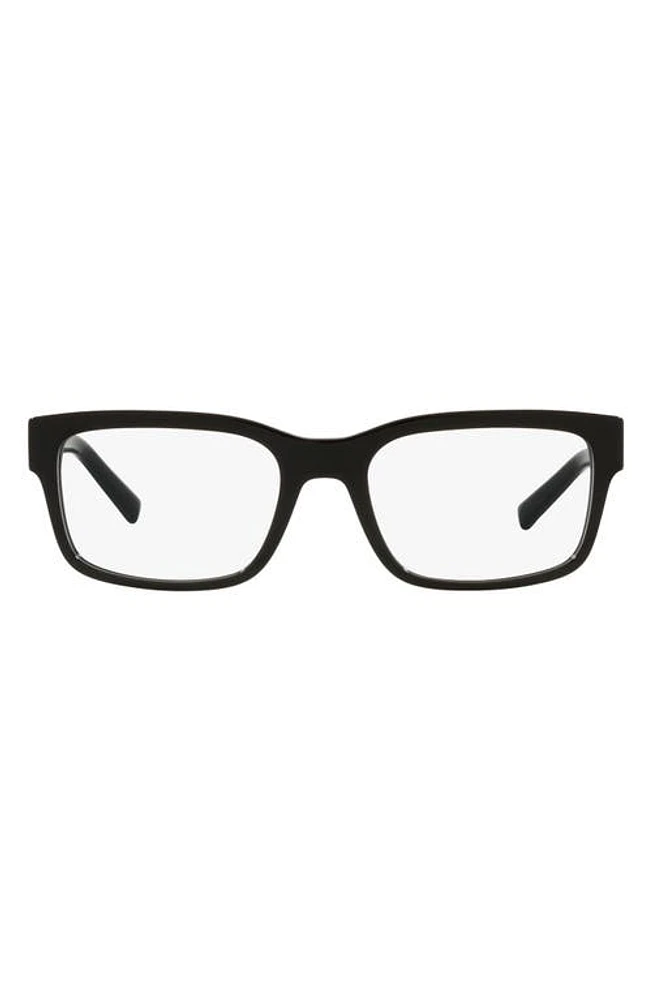 Dolce & Gabbana 55mm Rectangular Optical Glasses in Black at Nordstrom