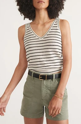 Marine Layer Finley Stripe Sweater Tank Black/White at Nordstrom,