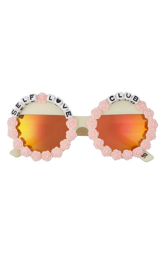 Rad + Refined Self Love Club Round Sunglasses in / Mirrored at Nordstrom