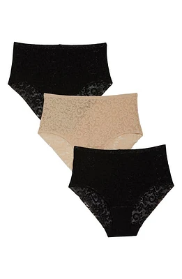 TC Assorted 3-Pack Lace Briefs Black/Black/Nude at Nordstrom,