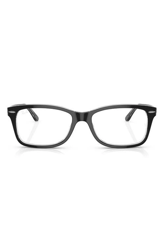 Ray-Ban 53mm Square Optical Glasses in Black at Nordstrom