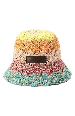 Kurt Geiger London Rainbow Crochet Straw Cloche at Nordstrom