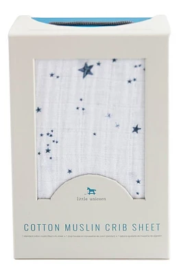 little unicorn Cotton Muslin Crib Sheet in Shooting Stars at Nordstrom