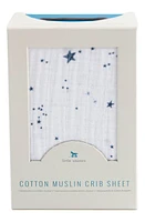 little unicorn Cotton Muslin Crib Sheet in Shooting Stars at Nordstrom