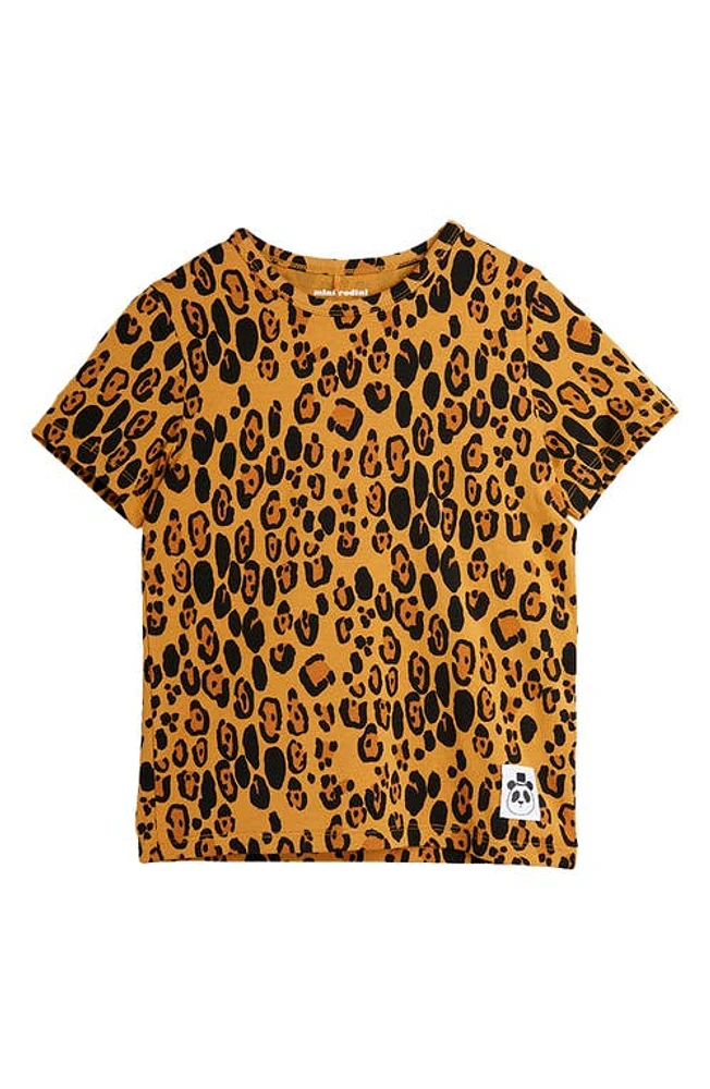 Mini Rodini Kids' Leopard Print T-Shirt Beige at Nordstrom,