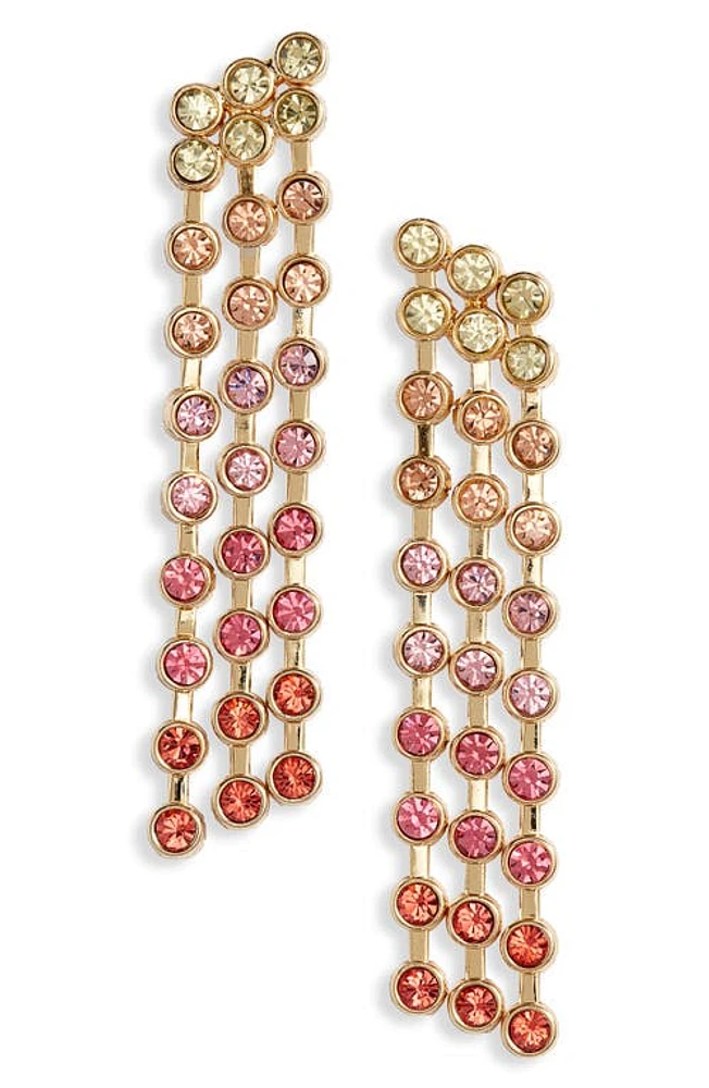 ROXANNE ASSOULIN The Cascade Crystal Fringe Earrings in Multi Pink at Nordstrom