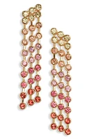 ROXANNE ASSOULIN The Cascade Crystal Fringe Earrings in Multi Pink at Nordstrom