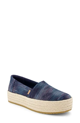 TOMS Valencia Platform Espadrille Navy at Nordstrom,