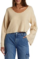 Roxy Made For You Bell Sleeve Cotton Blend Terry Sweater at Nordstrom,