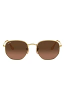 Ray-Ban 51mm Geometric Sunglasses in Gold/Brown Gradient at Nordstrom