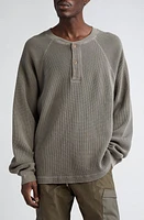 John Elliott Long Sleeve Thermal Henley Washed Oak at Nordstrom,